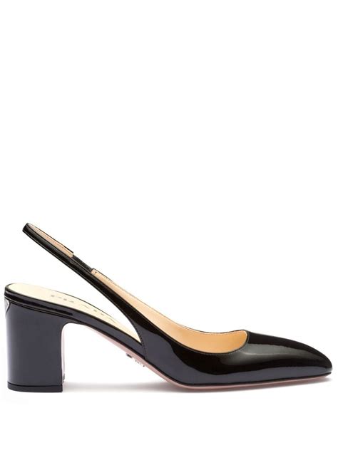 prada burgundy pumps patent leather|Prada brushed leather slingback pumps.